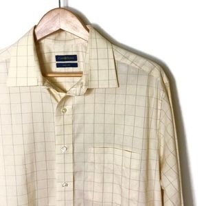 Club Room • Men’s Yellow Stripped Button Down (L)